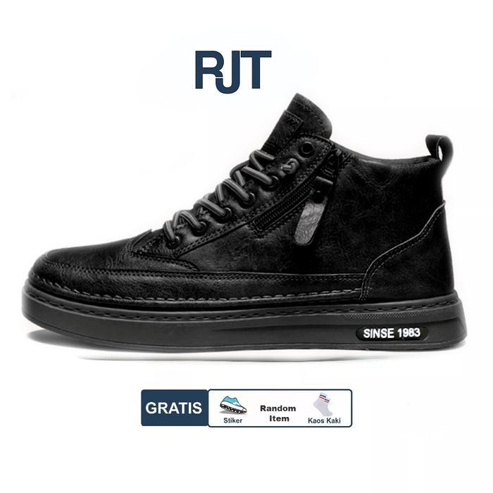 Eiger - Rjt The Rock - Sepatu Boots Pria Kasual Shoes Sepatu Kerja - Sepatu Boots Kulit Black
