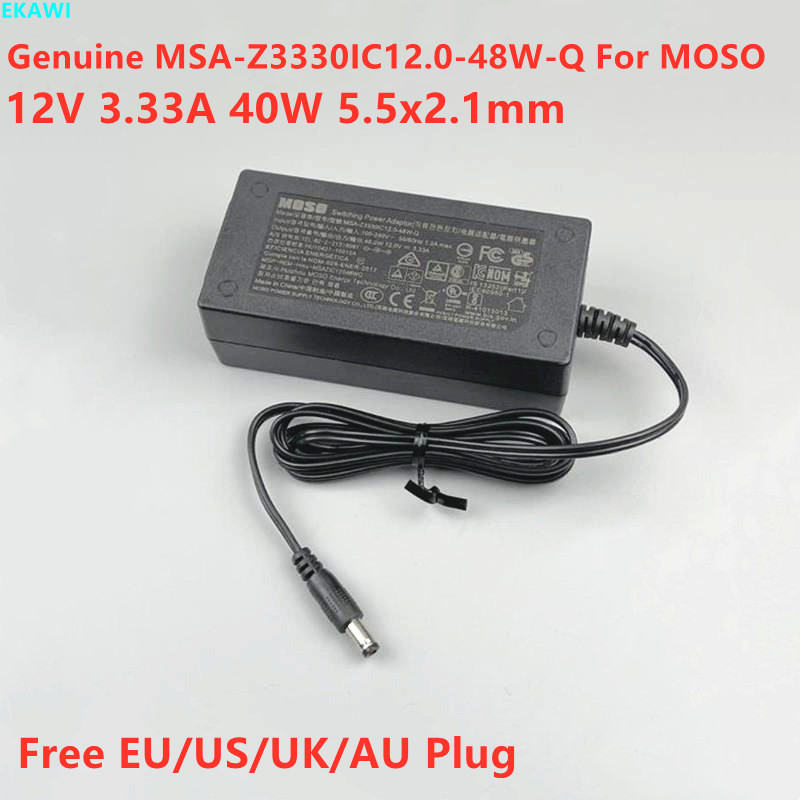 Genuine MOSO MSA-Z3330IC12.0-48W-Q 12V 3.33A 40W 5.5x2.1mm Switching Power Adaptor For Hikvision