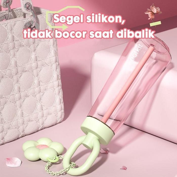 Botol Minum Transparan 500ml Tumblr Tempat Air Minum BPA Free - Botol Anak Sekolah Lucu
