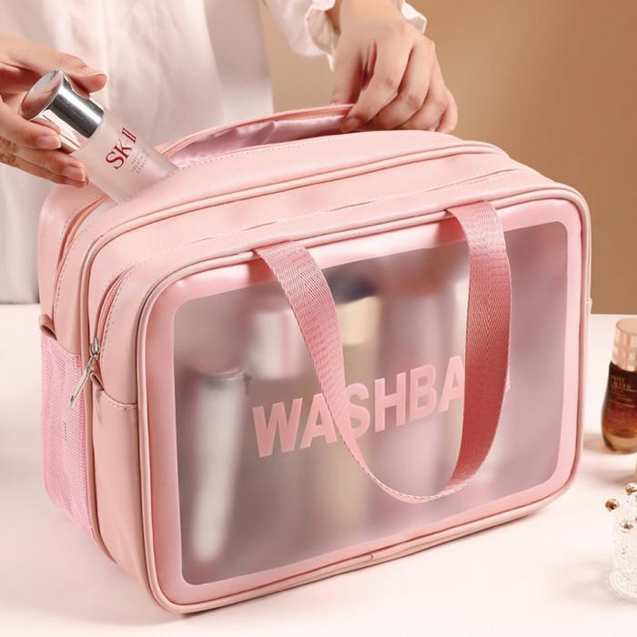 Starlight Tas Travel Makeup Anti Air Pouch Transparan Organizer Kosmetik Traveling Bag Alat Mandi