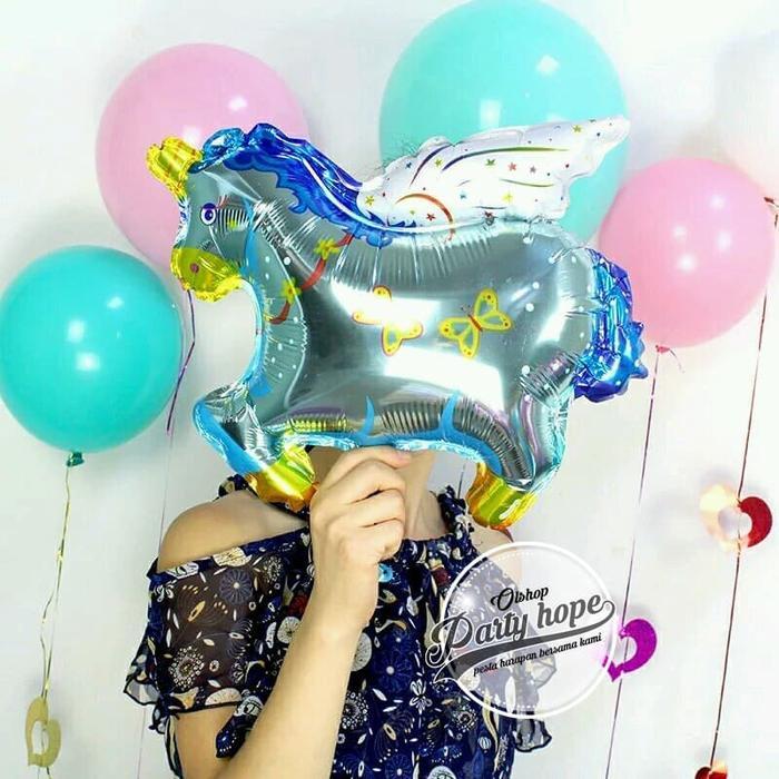 balon foil pegasus biru mini / balon pegasus / balon karakter pegasus
