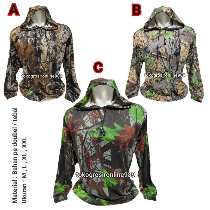Kaos hodie camo realtree bahan pe doubel/tebal
