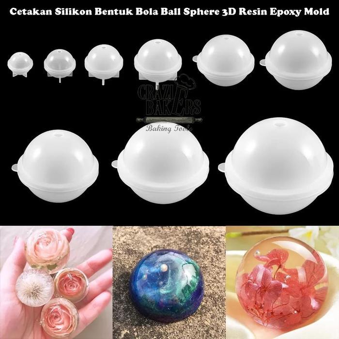 Cetakan Silikon Bentuk Bola Ball Sphere 3D Resin Epoxy Mold