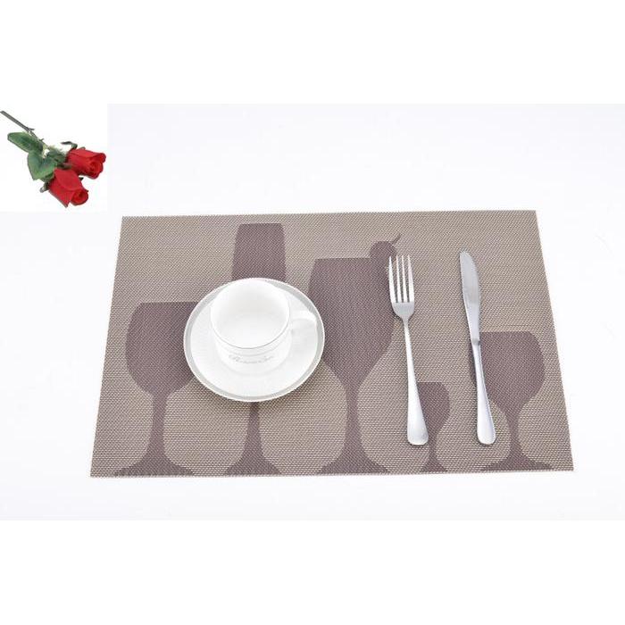 Placemat Tatakan Piring PVC Model Wine Glasses