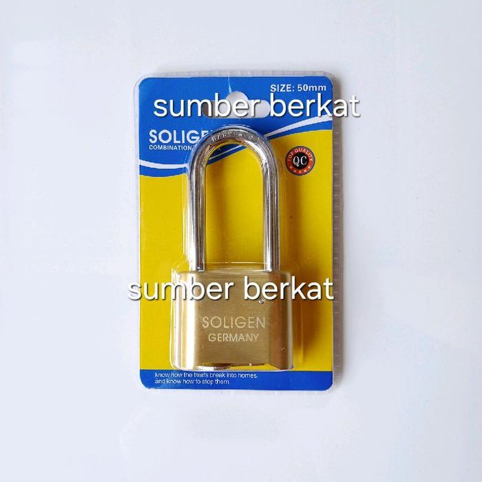 GEMBOK SOLIGEN NOMOR 50MM PANJANG , GEMBOK KODE SOLIGEN 50MM PANJANG