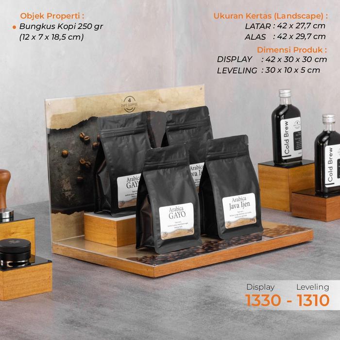 BOOM SALE Pos Display Stand Alas Pajang Biji Kopi Leveling - INPI HOUSE