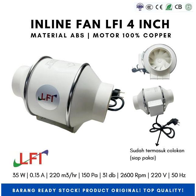 Inline Fan Lfi 4 Inch Pp Plastik Duct Inline Pp 4 Inch Terbaik