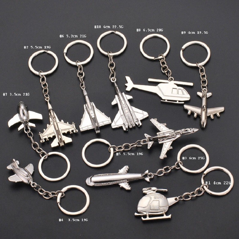 Metal Airbus Airliners Fighter Jet Plane Warplane Helicopter Airplane Engine Keyring Bomber Aircraft