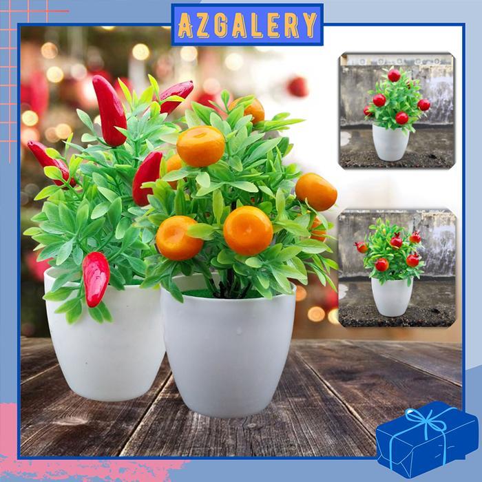 Az Bunga Hias Plastik Imut Tanaman Artificial Dekorasi Cabe Hawberry