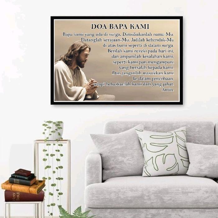 Hiasan dinding doa bapa kami katolik PVC (20x29)