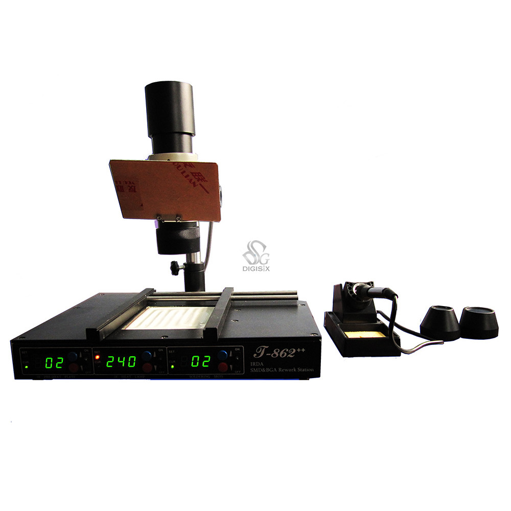 STOK TERBATAS  Free shipping BGA Rework Station T-862++ IRDA Soldering Welder T862++ Infrared SMT SM