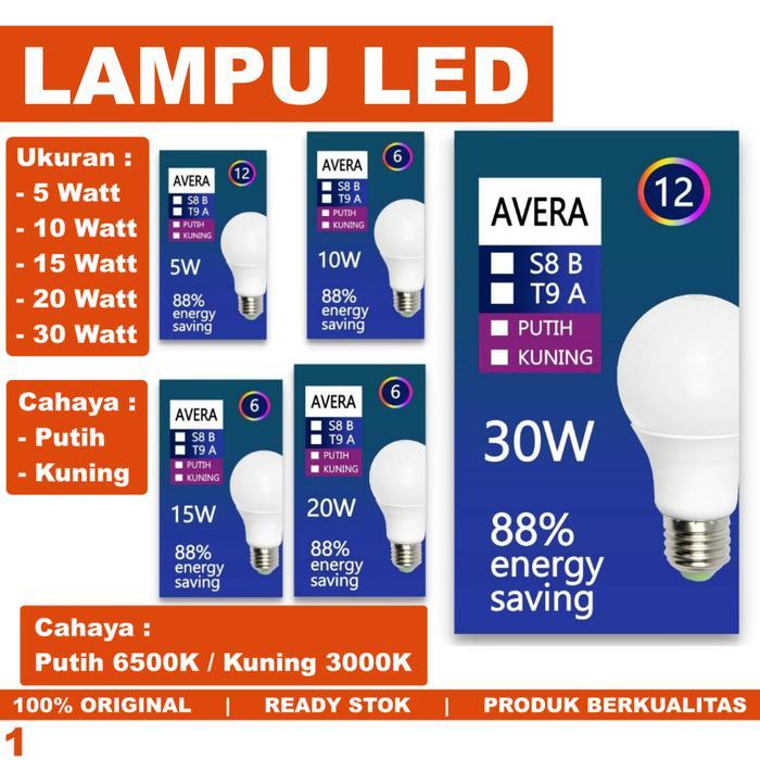 Lampu Bohlam Led 5 Watt 10 Watt 15 Watt 20 Watt 30 Watt Putih Kuning