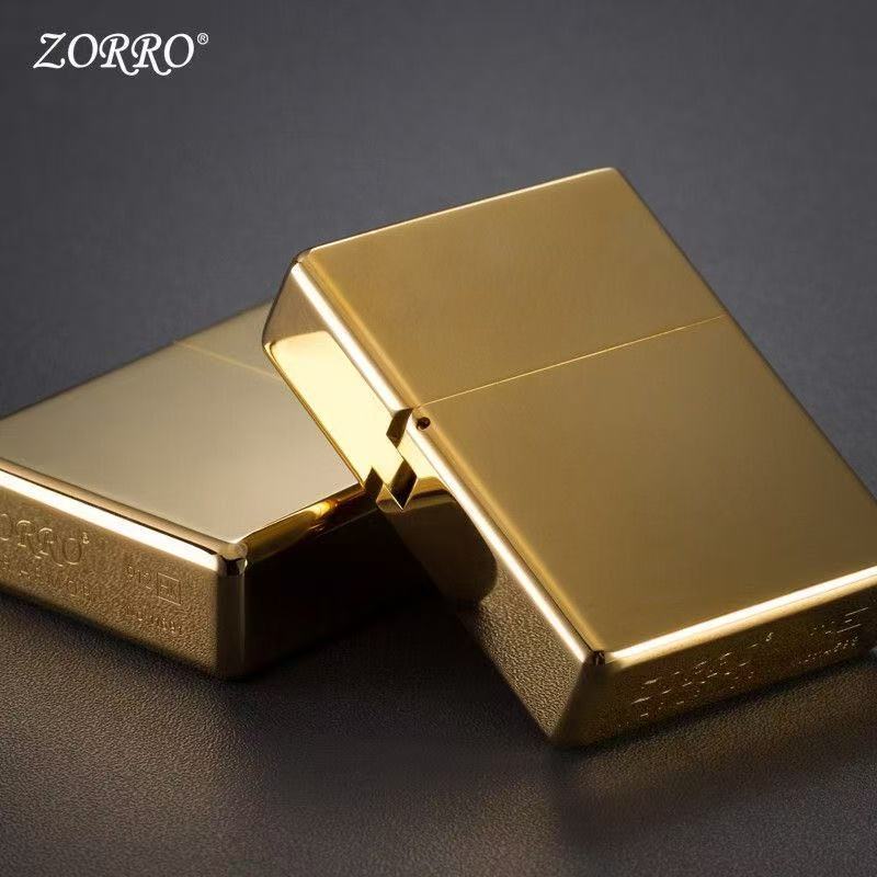 ZORRO original 912 heavy-duty brass thick gasoline lighter, Creative carving lighters, smoking