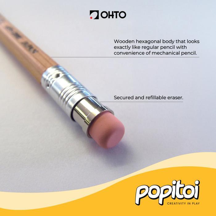 OHTO WN01 WOODEN SHAFT MECHANICAL PENCIL 0.5 MM APS-280E PENSIL MEKANIK