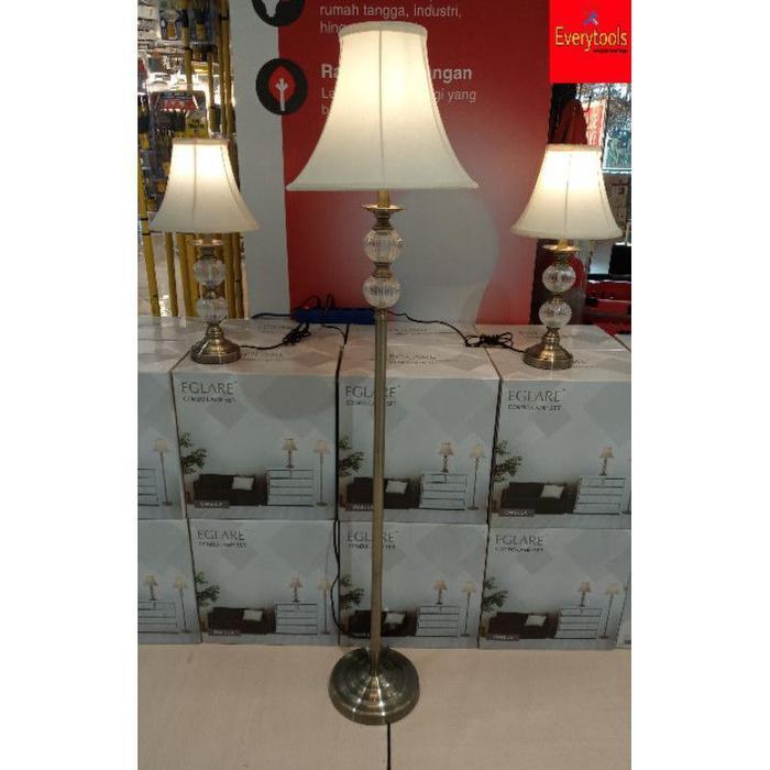 Eglare Set 3 Pcs Lampu Meja & lampu Lantai - lampu hias - lampu nakas