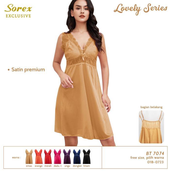 Sorex 7074 BT Baju Tidur Wanita Lingerie Satin Premium