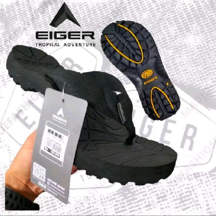 Sale- Sandal Eiger Jepit Gunung Hiking Outdoor Adventure Original Model Jepit Hitam Polos Ukuran