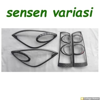 Garnish Lampu Depan Belakang Mobil Avanza Xenia 2007 - 2011 Vvti Hitam