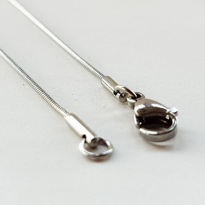 Kalung Titanium VeE Model Belut Ular Bulat 50cm - Kalung Pria Wanita