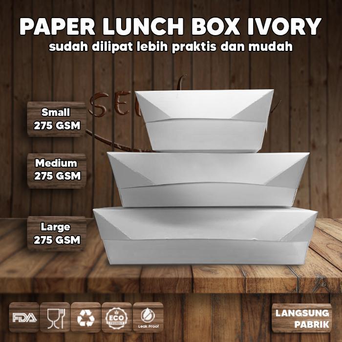 KOTAK LUNCH BOX PAPER PUTIH PAPER LUNCH BOX IVORY TEBAL