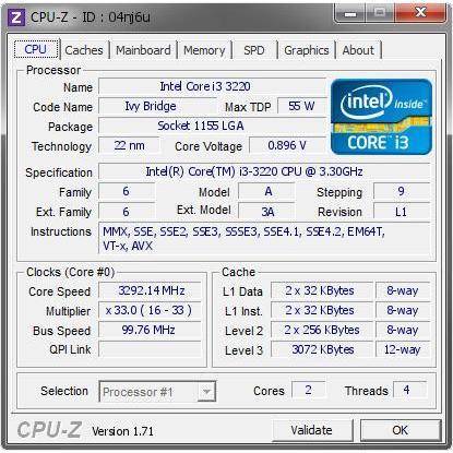 PROCESSOR INTEL CORE I3 3220