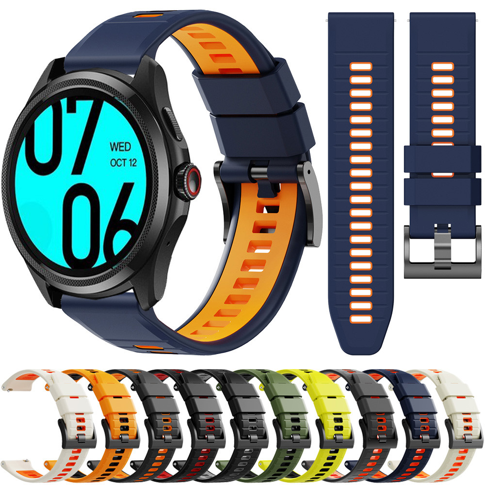 24mm Silicone Strap For TicWatch Pro 5/TicWatch Pro 5 Enduro Watch Bracelet Belt For TicWatch Pro
