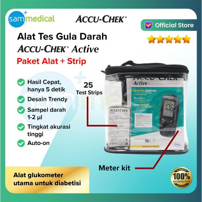 ACCU CHEK ACTIVE GLUCOMETER KIT - ALAT TES GULA DARAH CEPAT & AKURAT