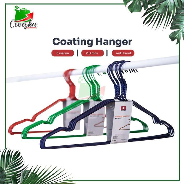 . HANGER BAJU KAWAT WARNA GANTUNGAN BAJU COATING WARNA BESI STAINLESS