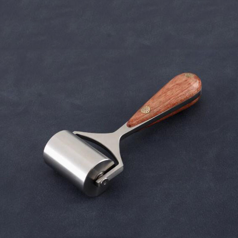 DIY handmade leather craft glue wheel with mahogany handle 25MM/52MM/90MM leather edge roller 304