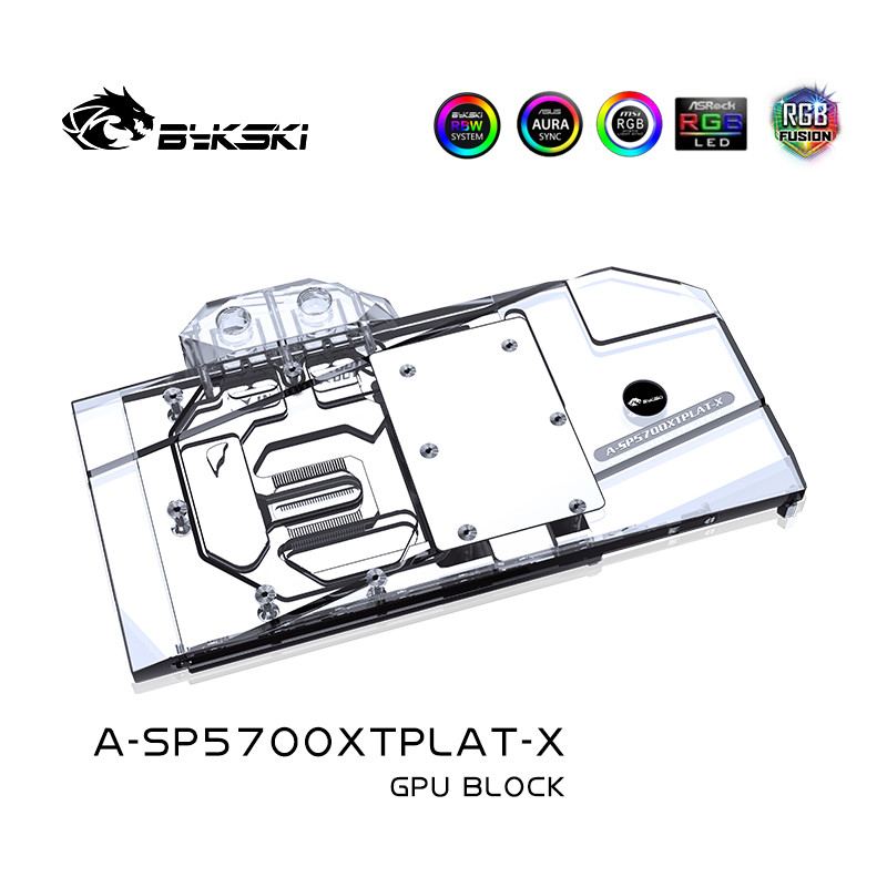 Bykski GPU Water Block For Sapphire Radeon RX 5700 XT Nitro+ , Video Card Water Cooling / Full Cover