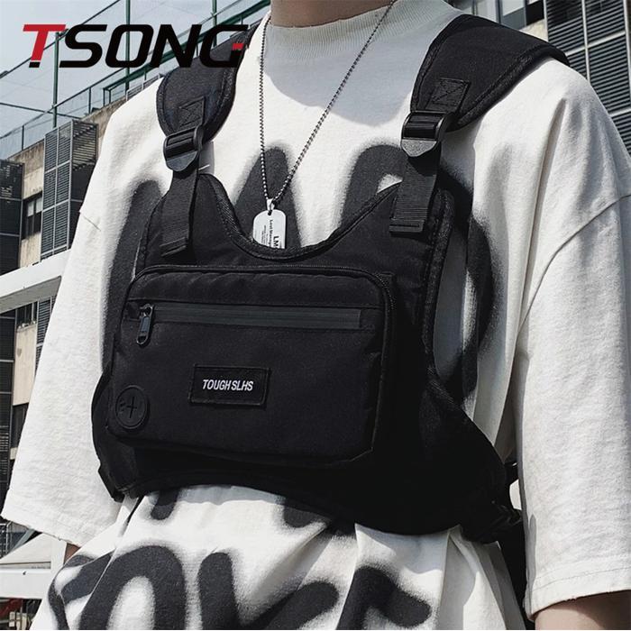 Waist Bag Pria Tsong #125 Tas Rompi Taktis Trendi Tas Rompi Tas Dada Gaya Perkakas Fashion Keren