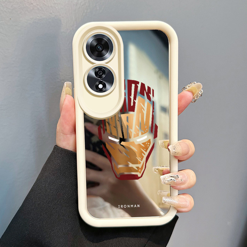 Casing Hp Untuk OPPO A60 Case Topeng Baju Zirah Keren Mirror Kasing silikon cocok pria dan wanita Ce