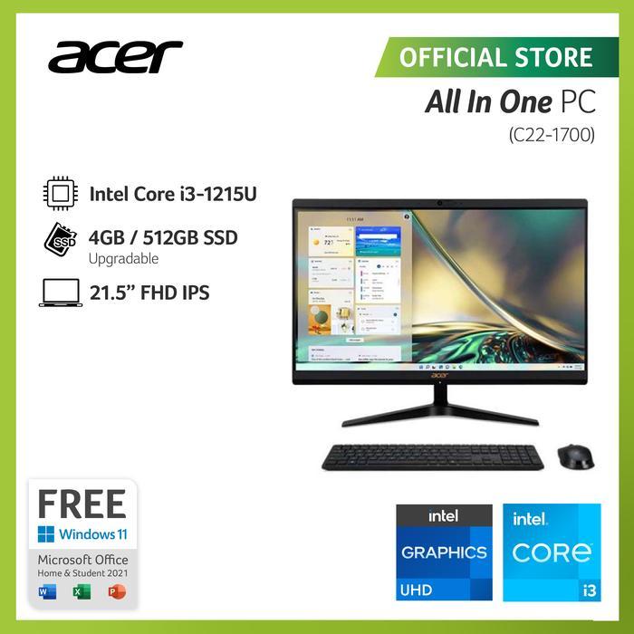 ACER ASPIRE ALL IN ONE DESKTOP AIO C22-1700-i3-512 [21.5"/INTEL i31215U/4GB*1/SSD