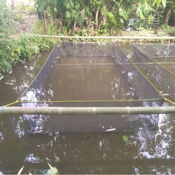 keramba waring RK TRIPLE 3m x 4m x 1.2m hitam jaring ikan
