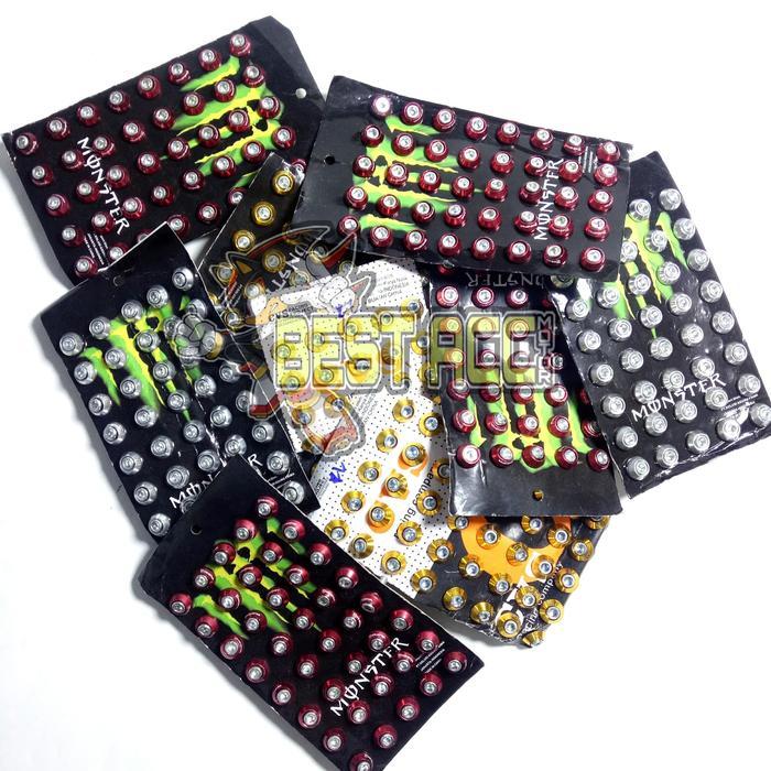 Terlaris Best Quality 100% Original Baut L Variasi Plat Nomor Aksesoris Variasi Motor - Merah