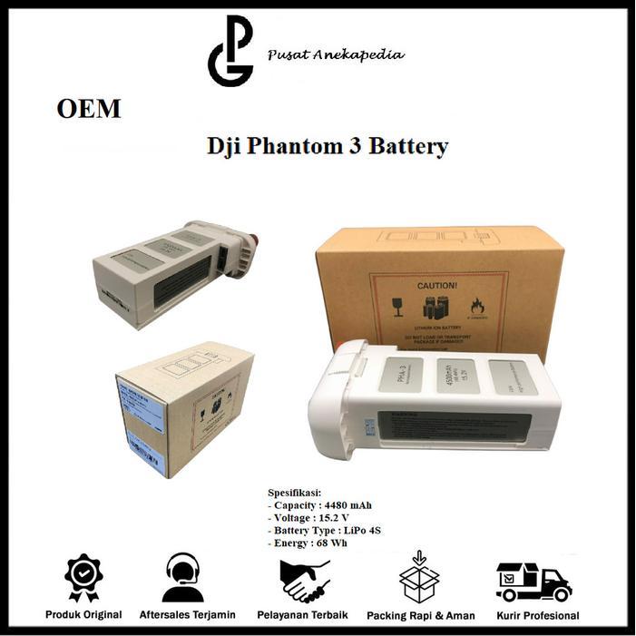 Dji Phantom 3 Battery - Dji Phantom 3 Baterai - Dji Phantom 3 Batre Oem Super Kualitas 1:1