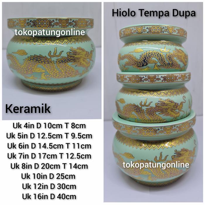 Hiolo Keramik Hijau Naga 7in