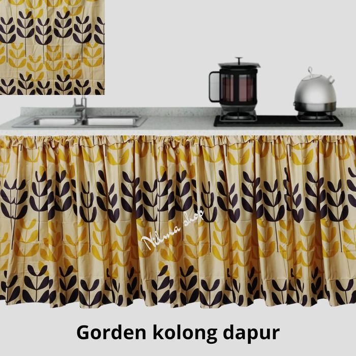 "New" Gorden kolong Dapur Hordeng Karakter Dan motif Bunga estetik Katun