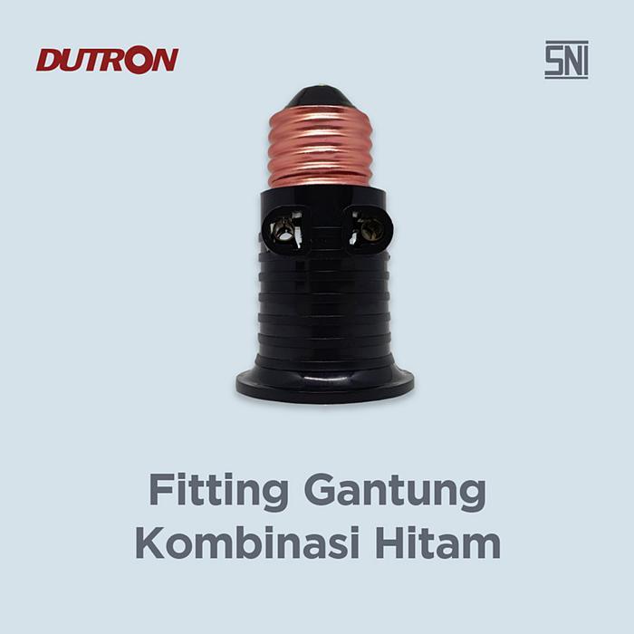 "New" DUTRON Fitting Kombinasi Switch On Off Fiting Colok Lampu Stop Kontak HITAM PUTIH SNI