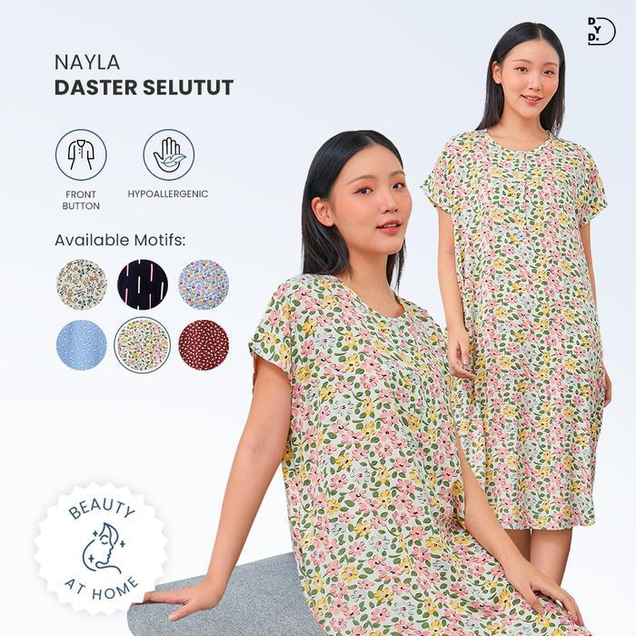 Dyd Label Nayla Daster Selutut Bumil Busui Friendly Bahan Rayon Premium Dress Kancing Nyaman