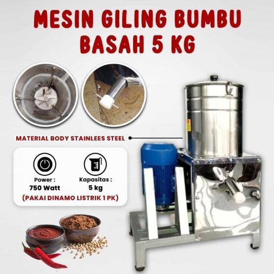 Mesin Giling Bumbu Basah Gilingan Bumbu Basah Kapasitas 5 Kg Stainless Steel