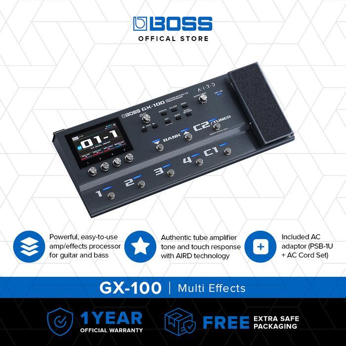 BOSS GX-100 Guitar Effects Processor Pedal Multi Efek dengan 23 Amplifiers & 150 Efek BOSS, Layar