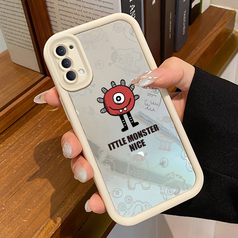 Casing Hp OPPO Reno 4 4G Reno4 Reno 4 5G Case Casing Raksasa kecil Pola Kasus cermin tangga HP Kasin