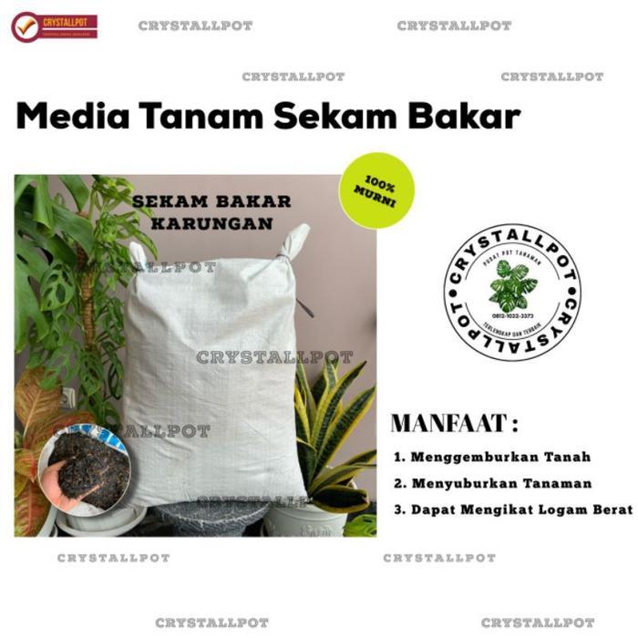 Koralineshop Media Tanam Sekam Bakar Murni Karung - Sekam Bakar Karungan