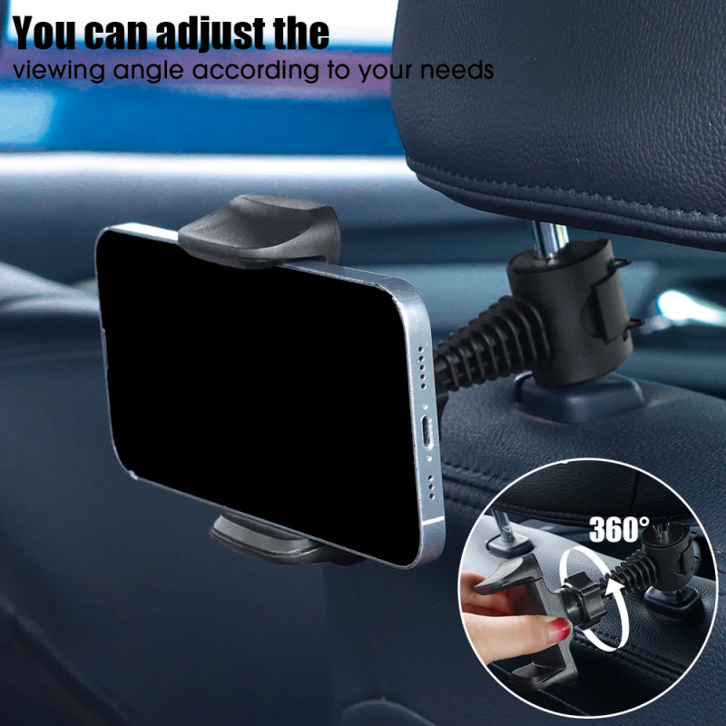 Car Phone Holder Universal Car Back Seat Headrest Phone Mount Holder Stand Bracket Hook Car Headrest