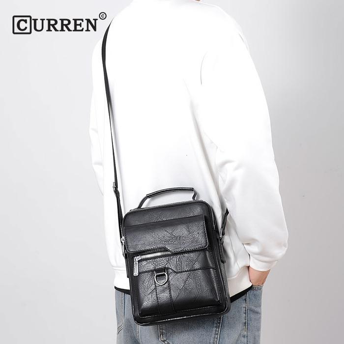 TAS SELEMPANG PRIA BAHAN KULIT MESSENGER BERMOTIF CURREN CR8642