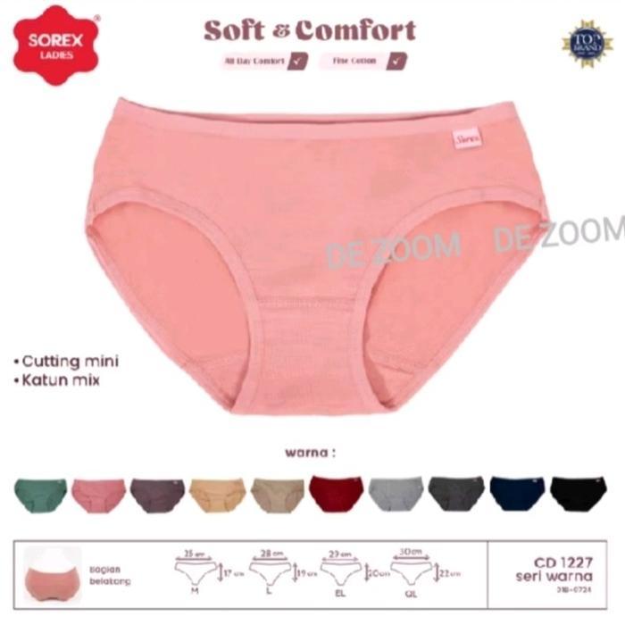 Sorex 1227 Celana Dalam Wanita Model Pendek Mini sepinggul Bahan katun bisa melar Size M-XXL