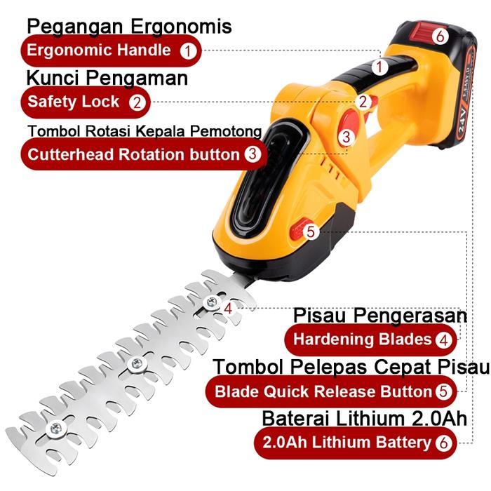 Premium Alat Potong Rumput Elektrik Mesin Pemotong Pangkas Pagar Hedge Trimmer Original