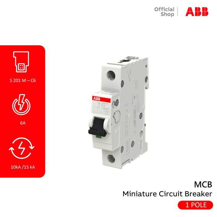 [Abb] Mcb 1P 6A 10Ka 15Ka S201M-C6 2Cds271001R0064 S 201 M