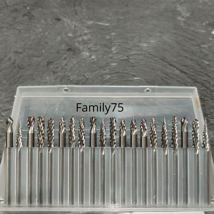 Mata Tuner Set 3Mm Mata Bor Cun Mata Cuner Set 20 Pcs Ukir Grafir Logam